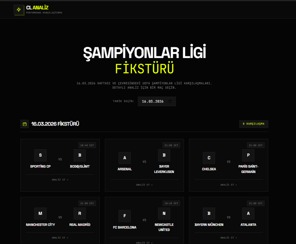 CL Analiz – Karşılaştırma Platformu